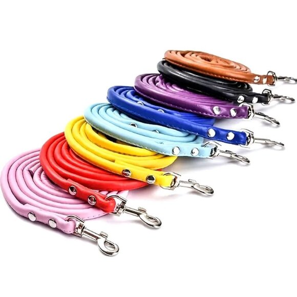 Xander Rey Light Blue Leather Dog Leash Gift Packaged - Picture 2 of 9